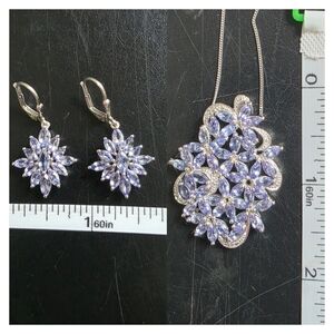 Elegant Silver and Tanzanite Jewelry Set